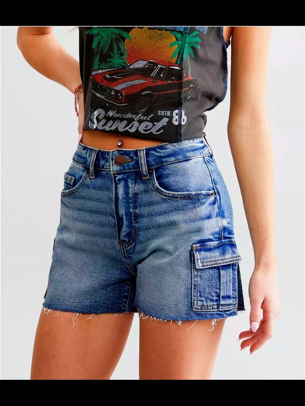 New Denim Cargo Shorts Size 2x